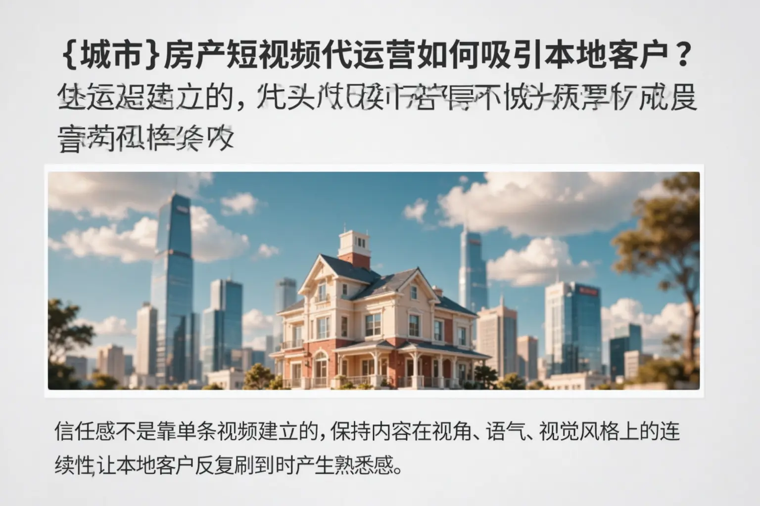 温州房产短视频代运营如何吸引本地客户?