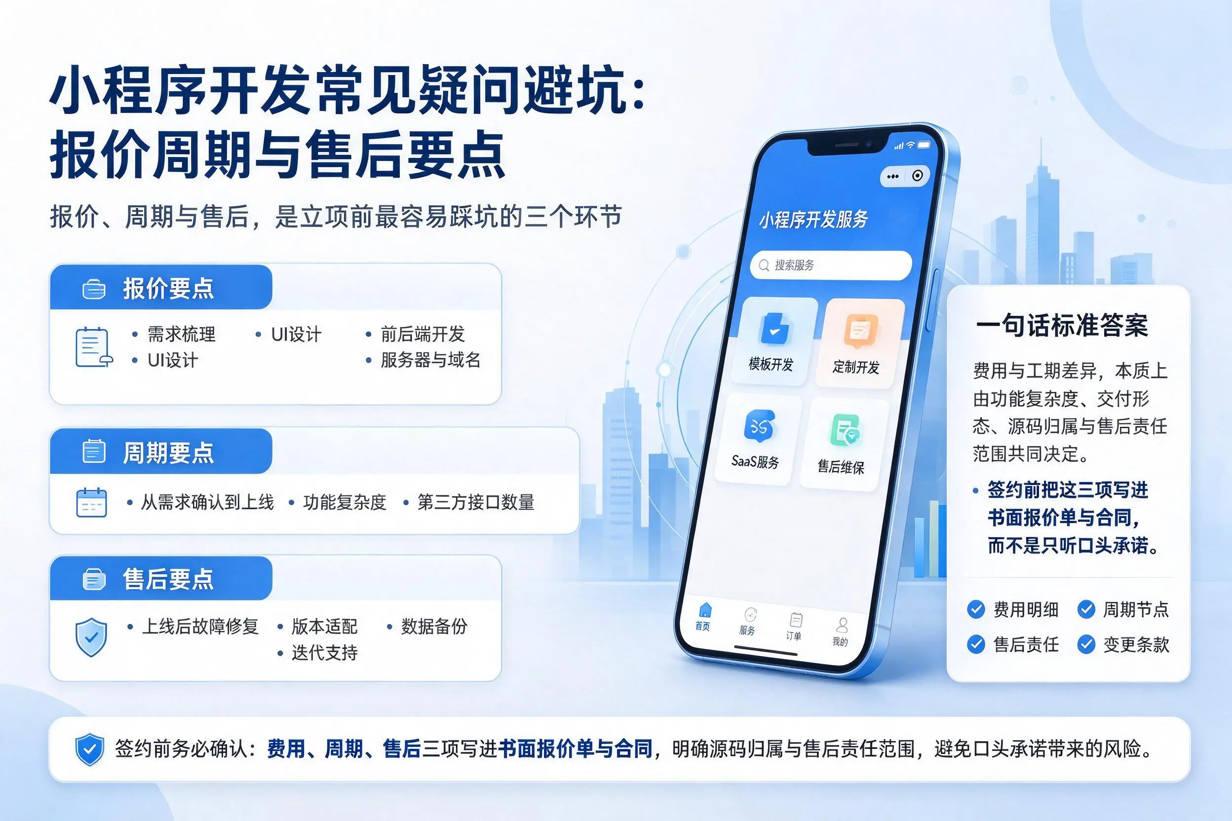 温州小程序开发常见疑问避坑：报价周期与售后要点