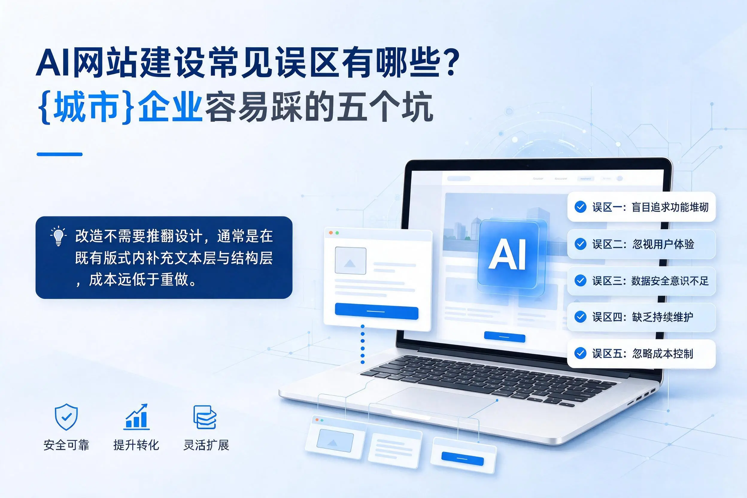 AI网站建设常见误区有哪些？温州企业容易踩的五个坑