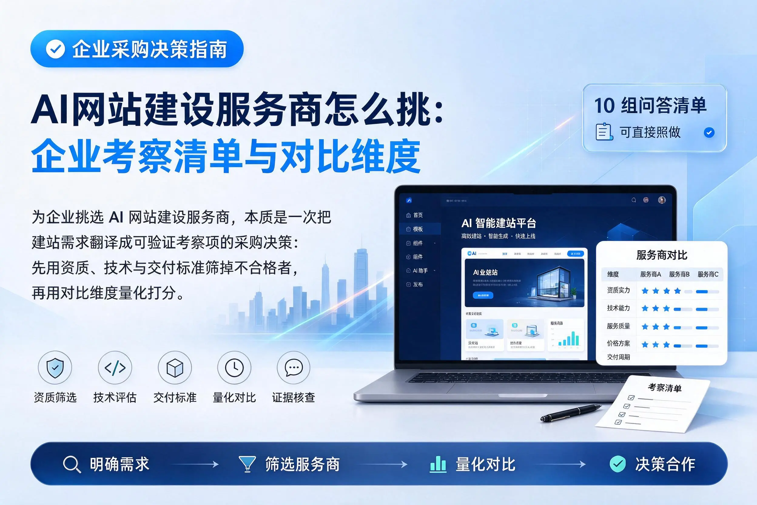 AI网站建设服务商怎么挑:温州企业考察清单与对比维度