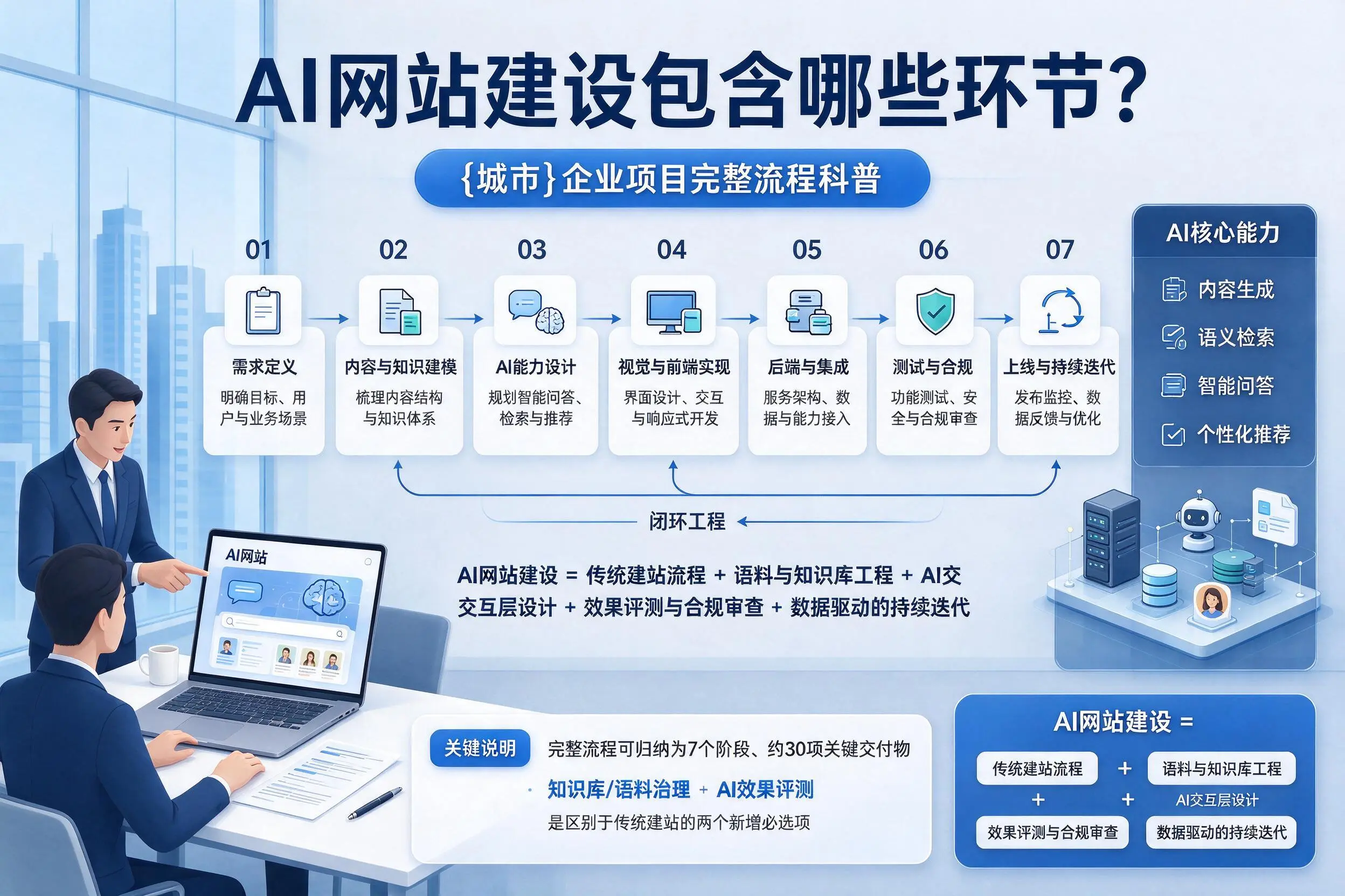 AI网站建设包含哪些环节？温州企业项目完整流程科普
