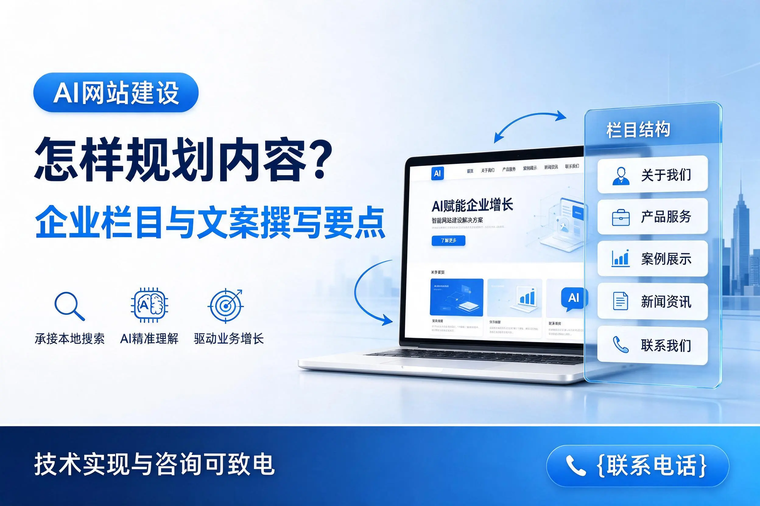 AI网站建设怎样规划内容?温州企业栏目与文案撰写要点